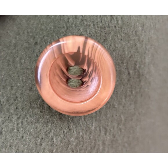 Vintage 60s Green Wool Womens Coat M Double Breasted Pea Coat Overcoat USA - Picture 10 of 12